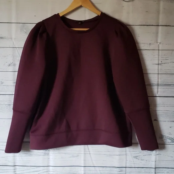 Stella & Dot Puff sleeve Neoprene style top - Picture 2 of 10